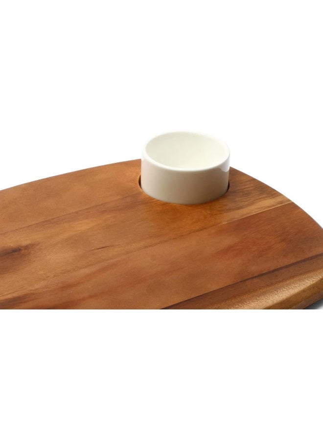 بيلي بلي لوح تقديم خشبي مع وعاء سيراميك للغموس - Image 3