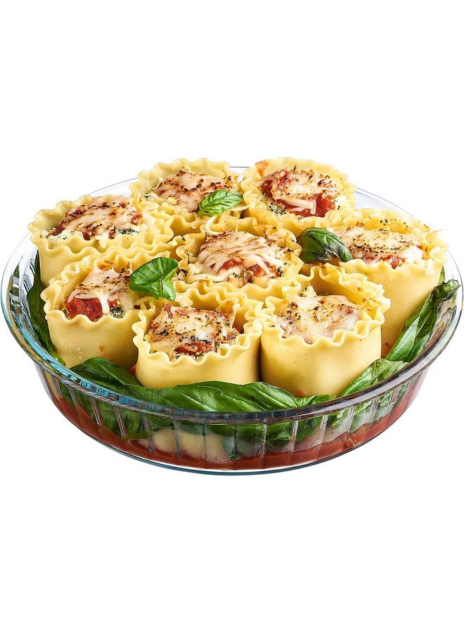 SIMAX Glass Pie Pan for Baking, 10.25 Inch Deep Round Pie Plate Dish, Apple, Pumpkin, Holiday Pies, Fluted Pie Holder, Oven Safe Tray, Borosilicate Glass Cake Tin - Image 1