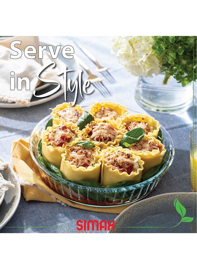 SIMAX Glass Pie Pan for Baking, 10.25 Inch Deep Round Pie Plate Dish, Apple, Pumpkin, Holiday Pies, Fluted Pie Holder, Oven Safe Tray, Borosilicate Glass Cake Tin - Image 5