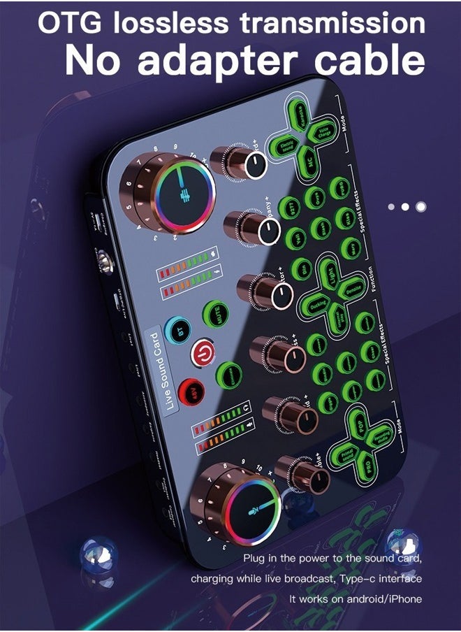OKASA - Live Sound Card - Microphone Voice Changer - Live, Game, Recording, Singing, Tik Tok, YouTube, PC, Mobile Audio Mixer - Image 1