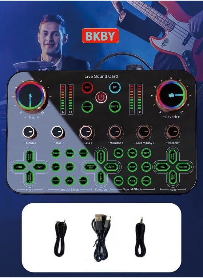 OKASA - Live Sound Card - Microphone Voice Changer - Live, Game, Recording, Singing, Tik Tok, YouTube, PC, Mobile Audio Mixer - Image 1