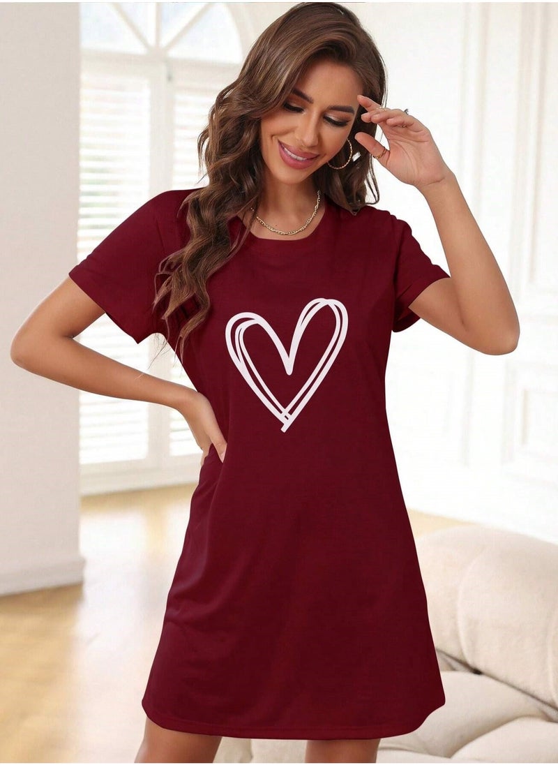 Mesery Mesery Sleepshirt Cotton Short Sleeves Printed  - Image 1