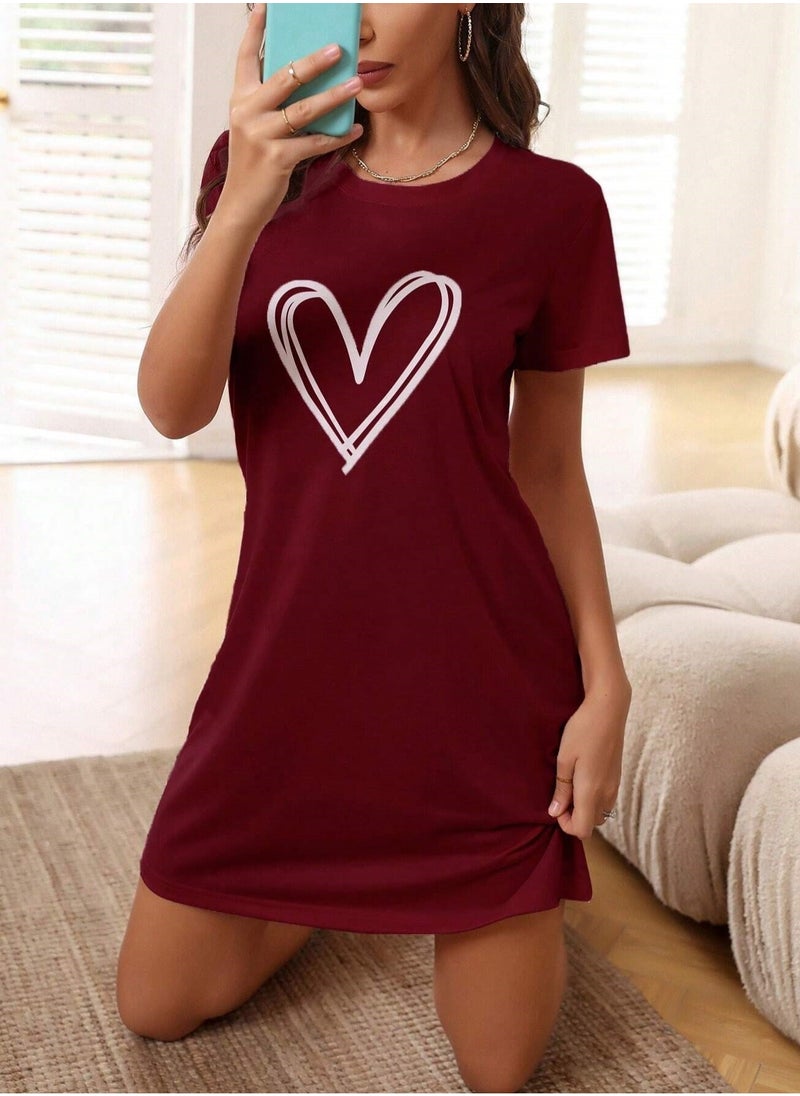 Mesery Mesery Sleepshirt Cotton Short Sleeves Printed  - Image 3