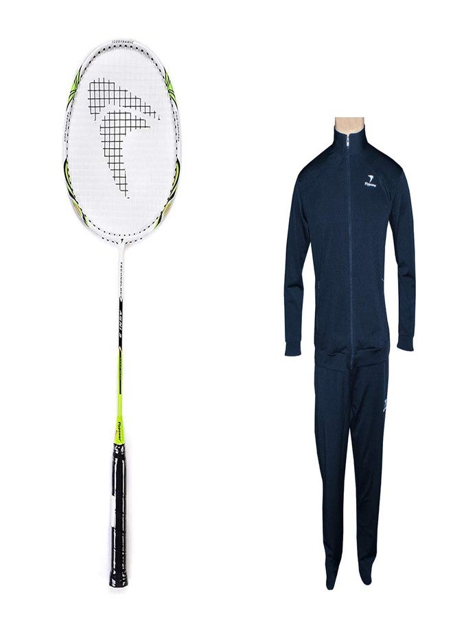 FLYPOWER BADMINTON RACKET AGNI 3 WITH TRACKSUIT FLY RUN BLUE SIZE M - Image 1
