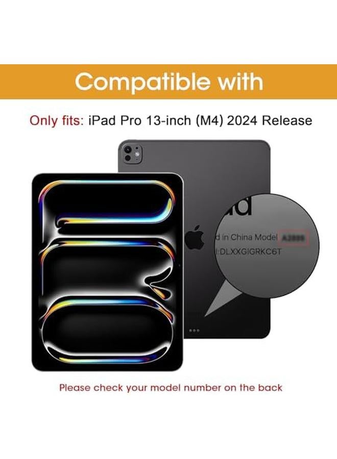 Procases For iPad Pro 13 Inch Case With Pencil Holder 2024 (M4 7Th Gen) 2024 Ipad Pro M4 13 Cover Clear Transparent Back Soft Tpu Bumper Ipad M4 13 Smart Folio Auto Sleep Wake Black - Image 2