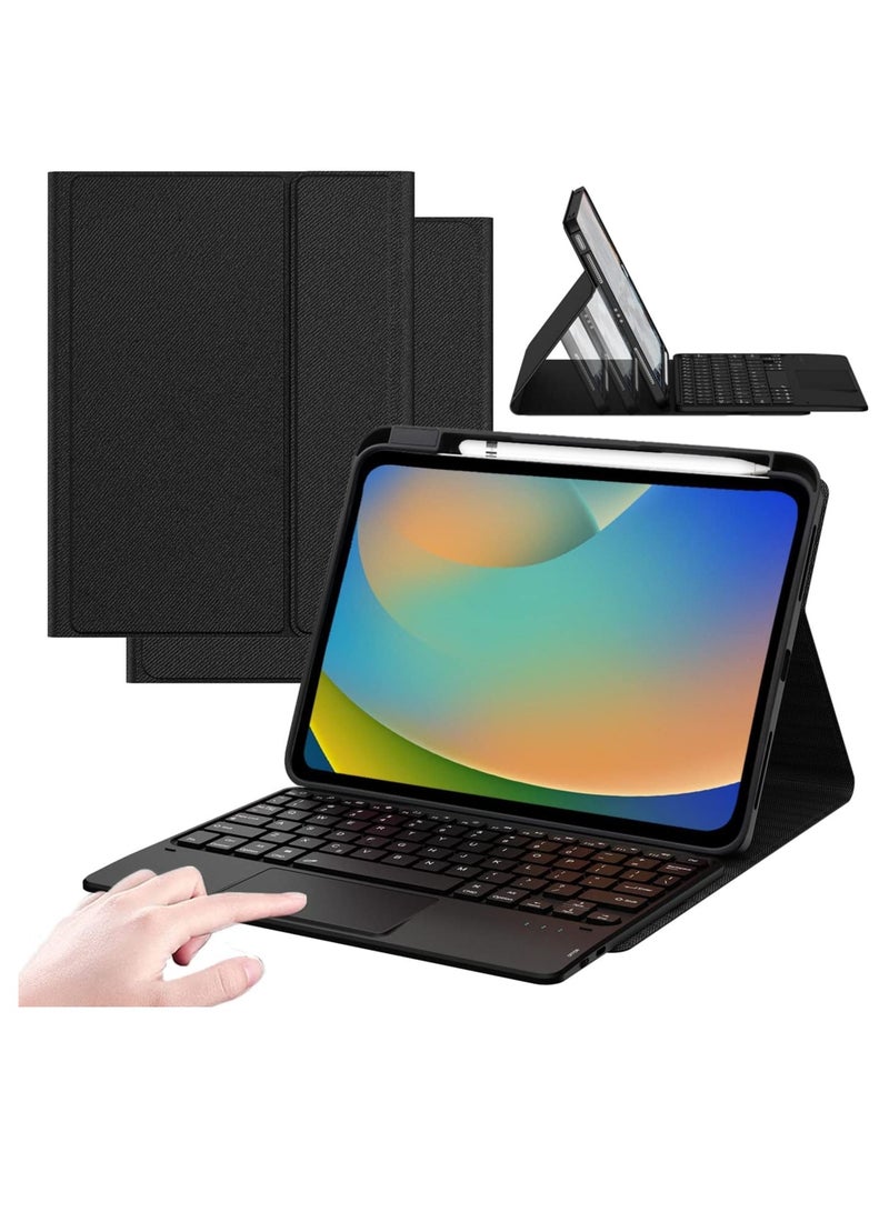 Touch Case with Keyboard for iPad 10th Generation (10.9", 2022) - Multi-Touch Trackpad - Detachable Wireless Tablet Keyboard Case with Pencil Holder for iPad 10th Gen 10.9 inch 2022 - Image 1