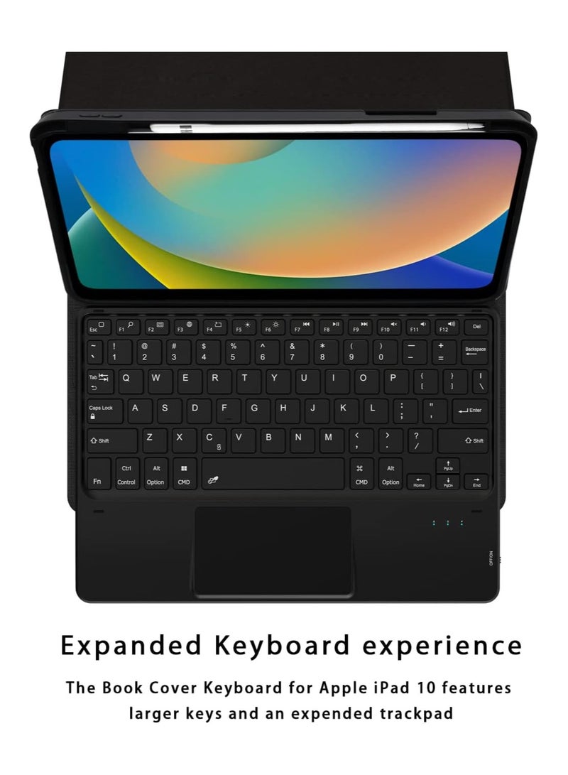 Touch Case with Keyboard for iPad 10th Generation (10.9", 2022) - Multi-Touch Trackpad - Detachable Wireless Tablet Keyboard Case with Pencil Holder for iPad 10th Gen 10.9 inch 2022 - Image 2