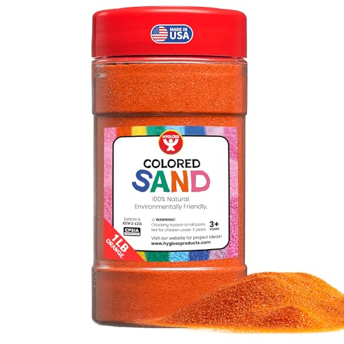 Hygloss Colored Sand for Crafts – 1 lb Bottle, Orange – Vibrant Colorful Fine Sensory Play Sand Art Kits for Kids – Classroom Activities for Children 3 4 5 6 7 8 9 10 11 12 – Safe for Ages 3+ - Image 1