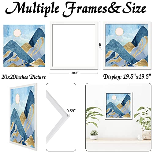 keibiubu White Picture Frame, 20x20 Picture Frame for Square Photo Poster Canvas Certificate Document Display Horizontally or Vertically High Transparent Wall Gallery(Size 20 x 20 inches) - Image 3