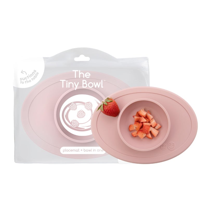 ezpz Tiny Bowl Blush 6 Months 100 Silicone Suction Placemat Bowl for Infants Fits All Highchair Trays BabyLed Weaning Supplies - Image 2