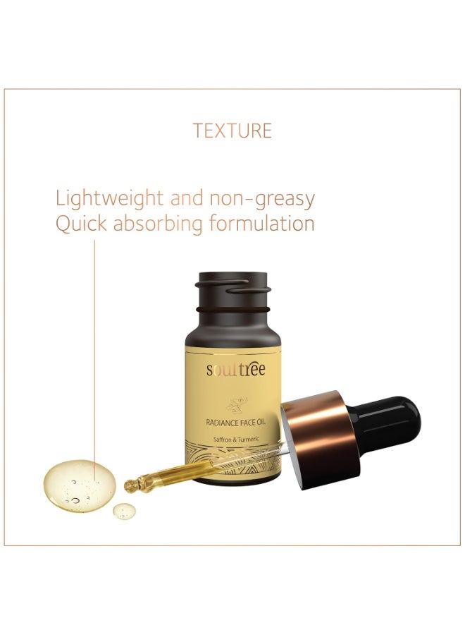 SoulTree Radiance Face Oil with Saffron & Turmeric - Boosts Natural Glow, Hydrates & Nourishes Dull Skin - 10ml - Image 2