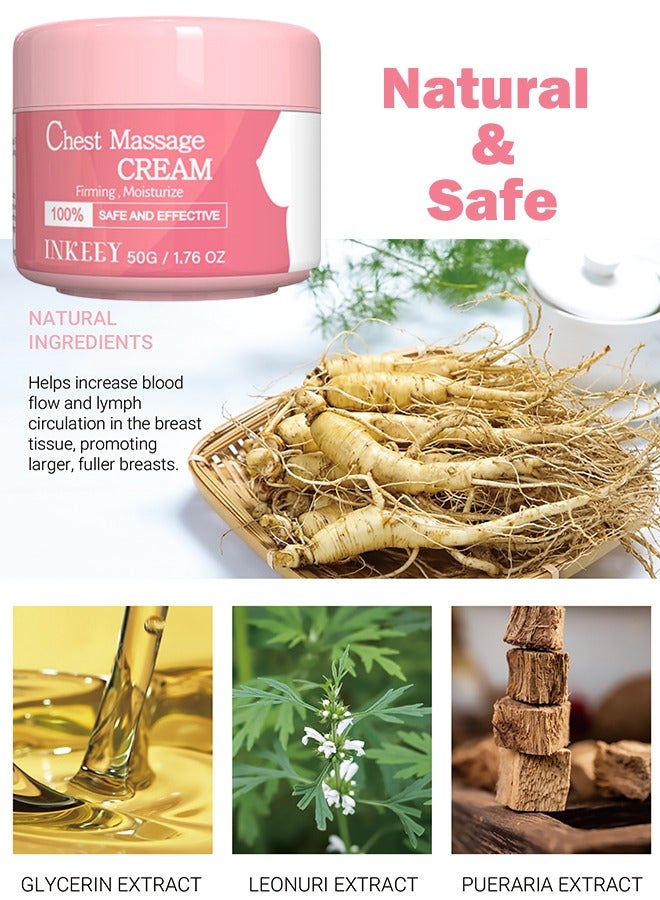 INKEEY Chest Massage Cream,50g Bust Massage Cream for Women Firming Lifting Cream - Image 2