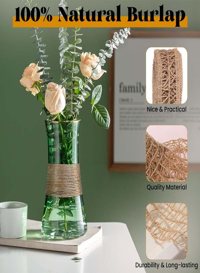 Homeaura® Jute Burlap Fabric Ribbon Lace Roll | 4 Rolls 6.6ft Long Jute Rope for DIY Crafts and Gift Wrapping Wedding Decorations and Event Decor | Natural Fabric Roll Craft Decoration (4 Rolls) - Image 4