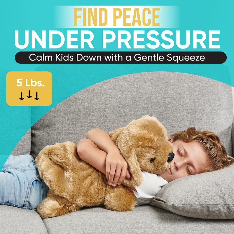 FRIENDLY CUDDLE Weighted Lap Blanket for Kids & Adults â€“ Lucy Kids Weighted Blanket â€“ ASD, Sensory Processing Weighted Stuffed Animals Dog Toy â€“ Microwavable Weighted Lap Pad for Kids, 5 Lbs. - Image 5