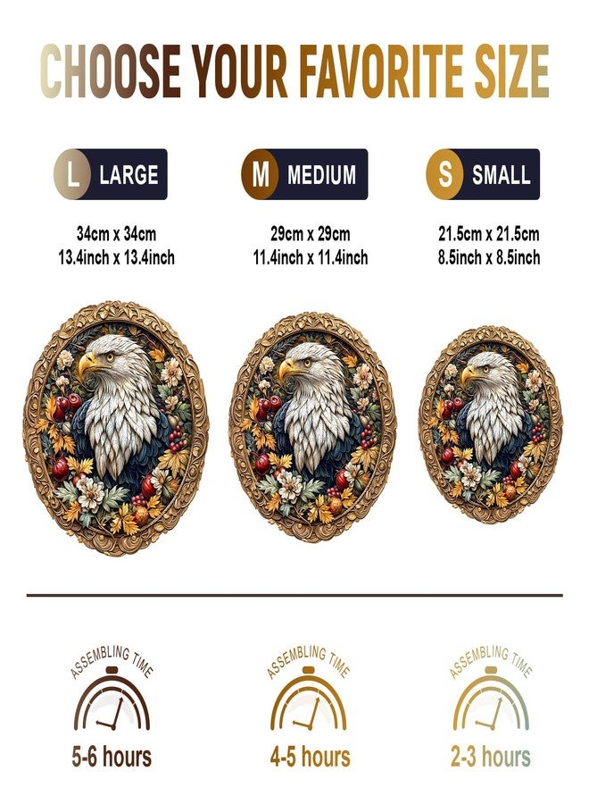 Purdicra Wooden Puzzles for Adults - Retro Eagle Wooden Jigsaw Puzzle, Unique Animal Shaped Wood Puzzles Adult, Christmas Birthday Gifts for Friends/Family, Home Decor 11.4 * 11.4in 200pcs - Image 3