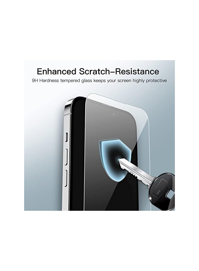 Jetech Full Coverage Screen Protector For Iphone 14 Pro 6.1-Inch, 9H Tempered Glass Film Case-Friendly, Hd Clear, 3-Pack - Image 4