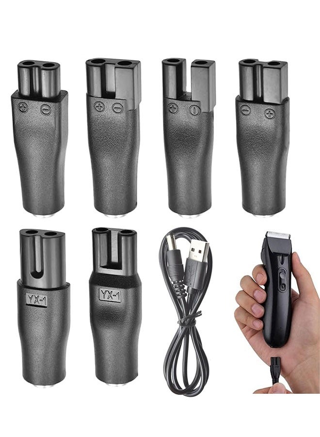 6 In 1 Universal Shaver Converter, Power Cord Replacement Charger USB Adapter, Multi Functional Charging Solution for Philips Electric Hair Clippers, Beard trimmers, Shavers, Beauty Instruments - Image 1