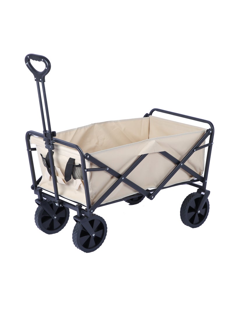 Mike Music Collapsible Foldable Wagon, Beach Cart, （5inchBeige)  - Image 1