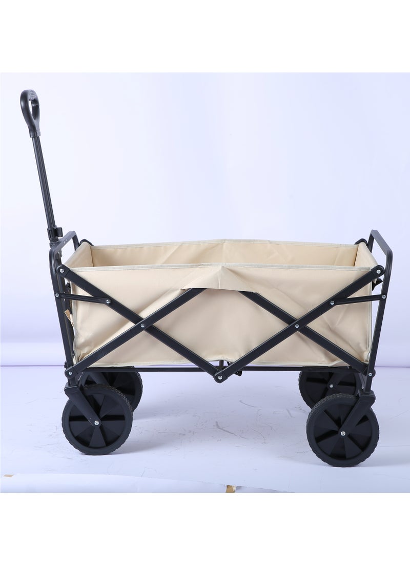 Mike Music Collapsible Foldable Wagon, Beach Cart, （5inchBeige)  - Image 3