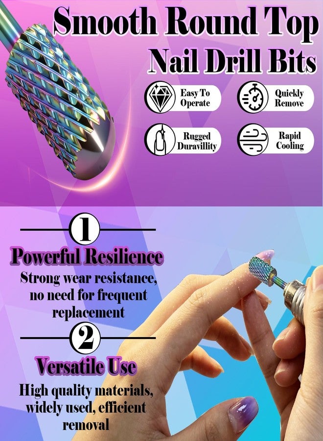 Fantexy 3/32" Nail Drill Bits, Smooth Round Top Carbide Nail Drill Bit Suitable for Manicure Pedicure Fast Remove Gel Polish, Drills Bit for Nails Art Tools (Medium - M) - Image 5