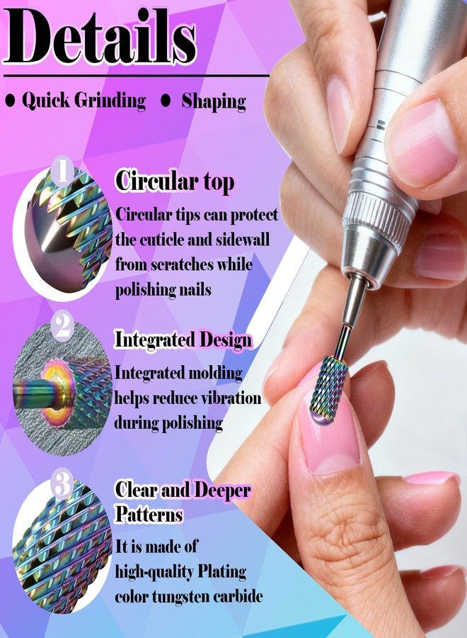 Fantexy 3/32" Nail Drill Bits, Smooth Round Top Carbide Nail Drill Bit Suitable for Manicure Pedicure Fast Remove Gel Polish, Drills Bit for Nails Art Tools (Medium - M) - Image 4