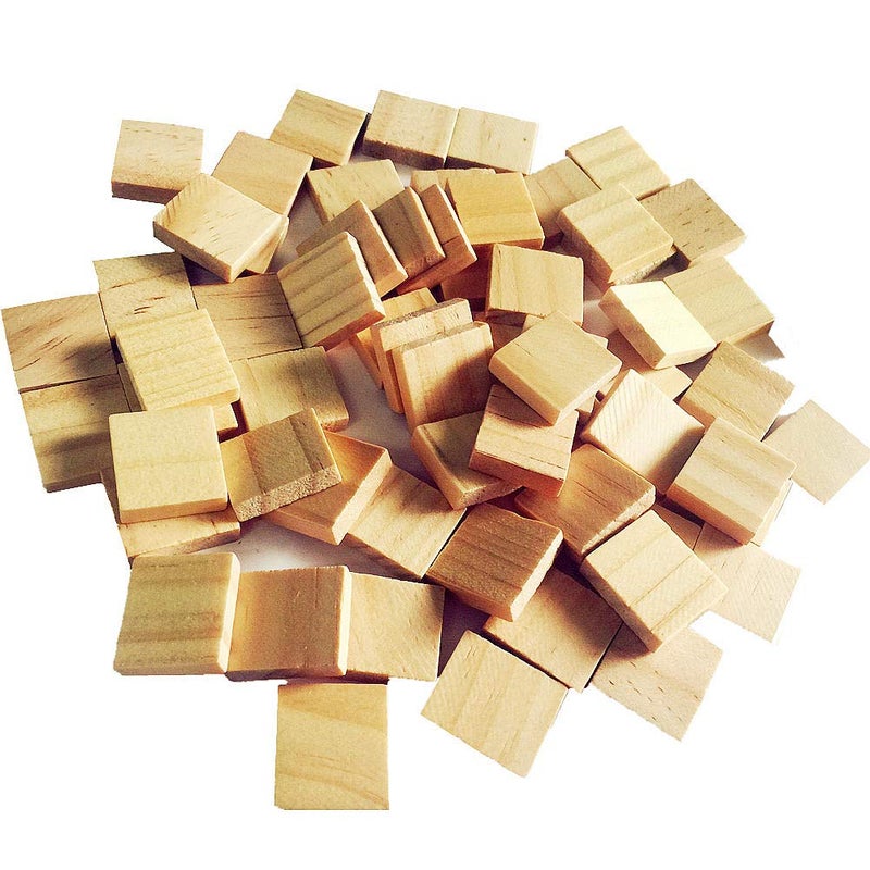 Abbaoww Abbaoww 200 Pcs Wood Blank Letter Tiles Unfinished Blank Wood Squares for Craft Decoration Altered Art and Laser Engraving Carving 