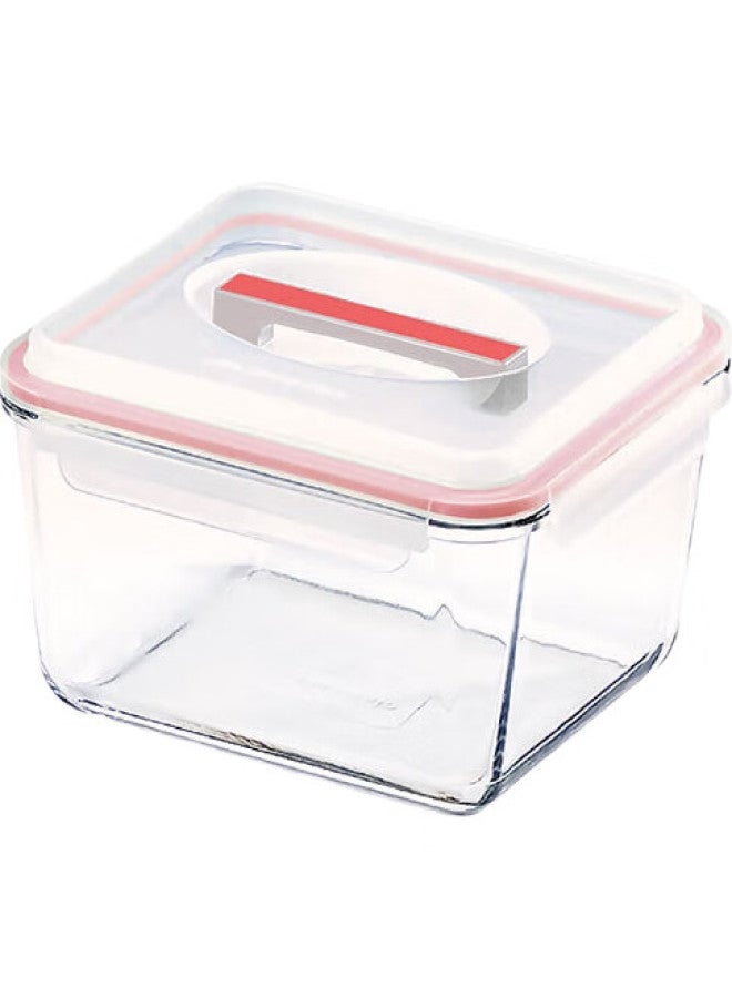 Glasslock Imported Tempered Glass Portable Large Capacity Refrigerator Storage Container With Handle, Sealed Moisture-Proof 3700Ml - Image 3