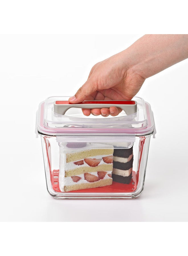 Glasslock Imported Tempered Glass Portable Large Capacity Refrigerator Storage Container With Handle, Sealed Moisture-proof 3700ml - Image 3