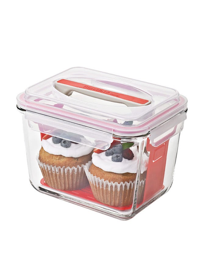 Glasslock Imported Tempered Glass Portable Large Capacity Refrigerator Storage Container With Handle, Sealed Moisture-proof 3700ml - Image 4
