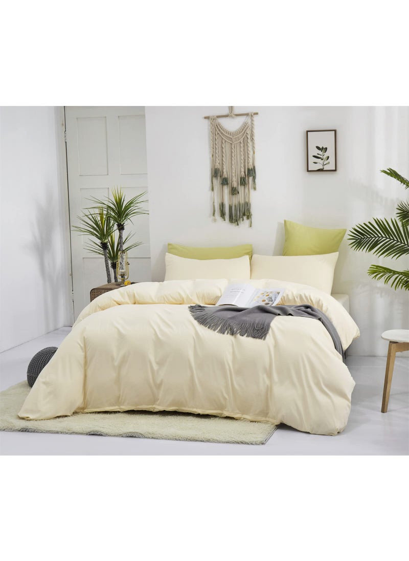 Luxlovery Luxlovery Ivory Beige Comforter Set Queen Off White Bedding Comforter Set Beige White Minimalist Bedding Set Cotton Soft Breathable Blanket Quilts Modern Cream White Comforter Set  - Image 5