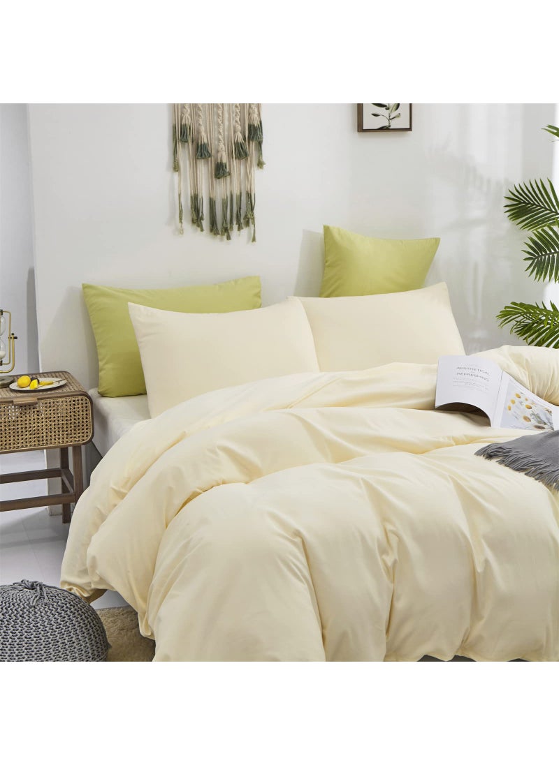 Luxlovery Luxlovery Ivory Beige Comforter Set Queen Off White Bedding Comforter Set Beige White Minimalist Bedding Set Cotton Soft Breathable Blanket Quilts Modern Cream White Comforter Set  - Image 3