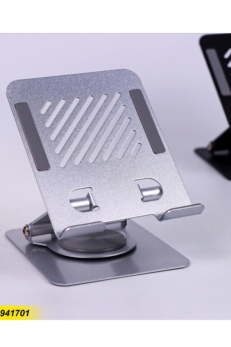 High-quality metal iPad stand with a stable base and adjustable design - 360° rotation and flexible height - Durable material supports all tablets for a comfortable and safe user experience in the office or home - Image 3