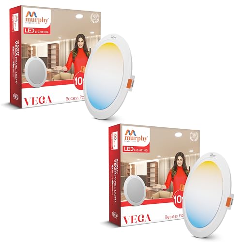 Murphy Plastic Vega 3-In-1 10Watts Round Led Panel Ceiling Color Changing Light (Cool White/Warm White/Natural White) -Pack Of 2 - Image 1