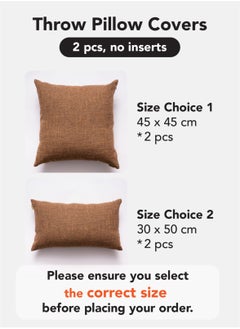 a moment Set of 2 Rust Linen Cushion Cover Decorative Throw Pillow Covers Farmhouse Pillow Covers with Cross for Couch Sofa Bed Living Room Home Decor  - Image 5