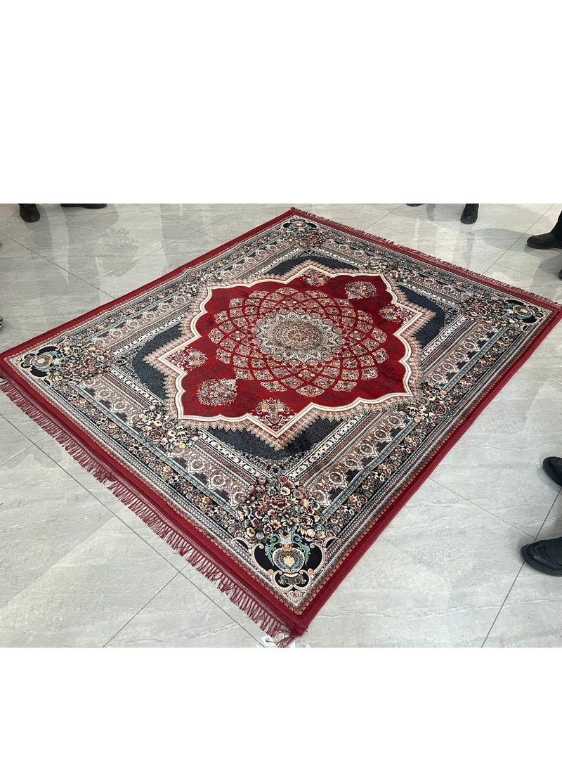 ستارجولد سجادة فاخرة محمولة، نسيج بوليستر فاخر عالي الجودة، قابلة للطي، سجاد بتصميم زهور، للاستخدام اليومي والسفر 180 × 200 سم