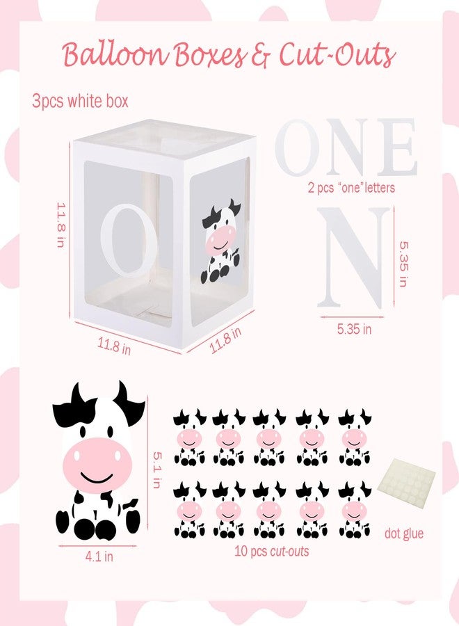 Fiesec Holy Cow I'm One Birthday Decorations, 1st Birthday Decorations Girl, Cow First Birthday Party Supplies Girl, Cow Print One Year Old Birthday Decorations, First Birthday Girl Decorations - Image 4