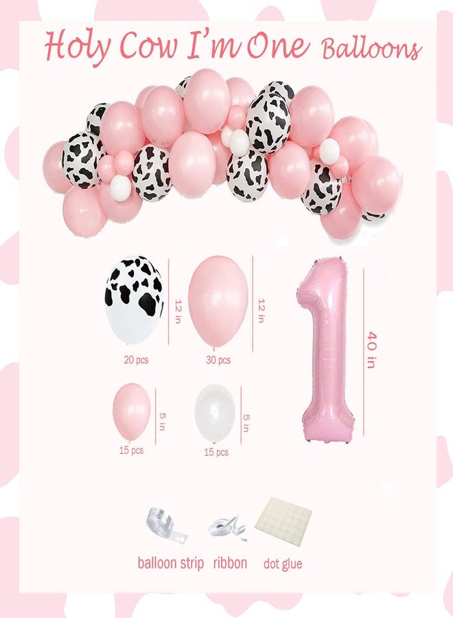 Fiesec Holy Cow I'm One Birthday Decorations, 1st Birthday Decorations Girl, Cow First Birthday Party Supplies Girl, Cow Print One Year Old Birthday Decorations, First Birthday Girl Decorations - Image 3