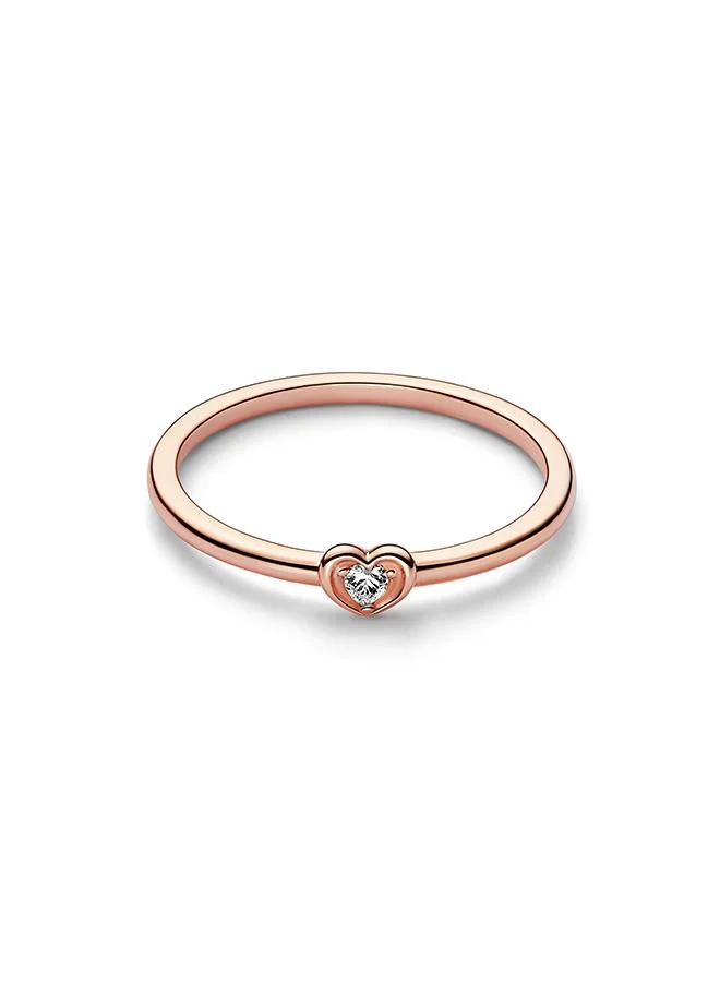 Pandora  Heart 14k rose gold-plated ring with clear cubic zirconia for Women | Best Price UAE