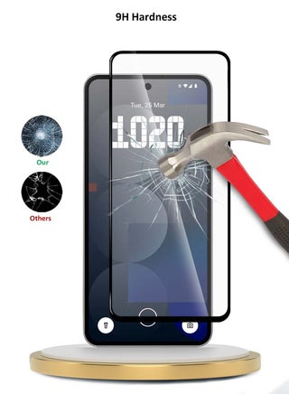 Nothing Phone (3a) 5G / 3a Pro 2025 Premium E2E Series Full Glue غطاء كامل واقي شاشة من الزجاج المقسى (MSGECN) - شفاف / أسود - view 3