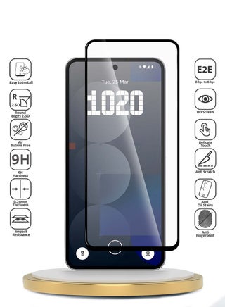 Nothing Phone (3a) 5G / 3a Pro 2025 Premium E2E Series Full Glue غطاء كامل واقي شاشة من الزجاج المقسى (MSGECN) - شفاف / أسود - view 2