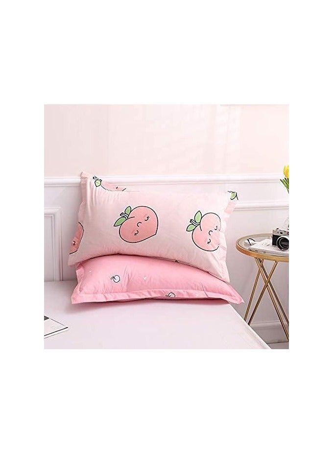 عام طقم لحاف جميع مفارش السرير الوردي الخوخ الوردي للأطفال كاواي فتيات لطيف لحاف لطيف فاكهة لطيف لحاف نباتات استوائية ناعمة قابلة للعكس أغطية أسرة ناعمة ديكور غرفة - Image 2