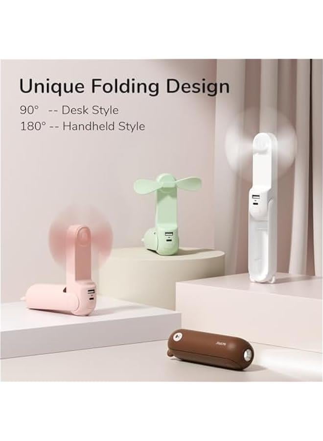 3 IN 1 Hand Fan with Power Bank, Flashlight  2024 3-IN-1 Handheld Fan Life7 with Powerful Wind and Foldable Design - Image 5