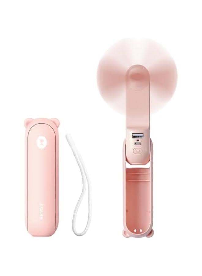 3 IN 1 Hand Fan with Power Bank, Flashlight  2024 3-IN-1 Handheld Fan Life7 with Powerful Wind and Foldable Design - Image 2