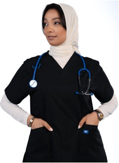 ار زد سكراب طبي قماش ليكرا أسود مريح به العديد من الجيوب مصنوع بدقة للحفاظ على لونه دون أن يتلاشى مع تكرار الغسيل  - Image 1