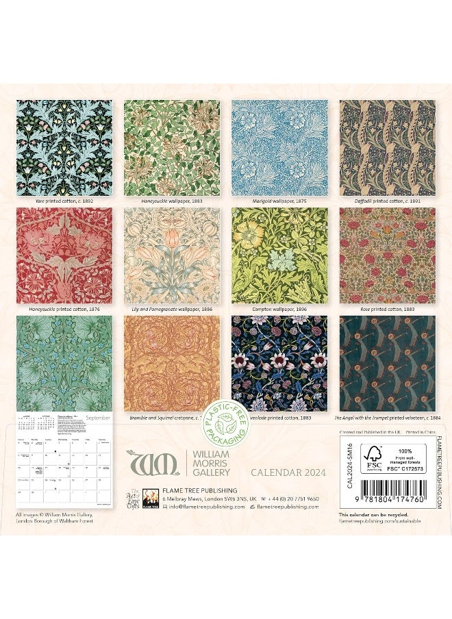 William Morris Gallery Mini Wall Calendar 2024 (Ar  - Image 2