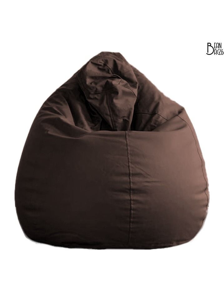 Bean Bagss - PVC Brown Bean Bag Filled Multi Purpose Faux Leather Bean Bag - Image 1