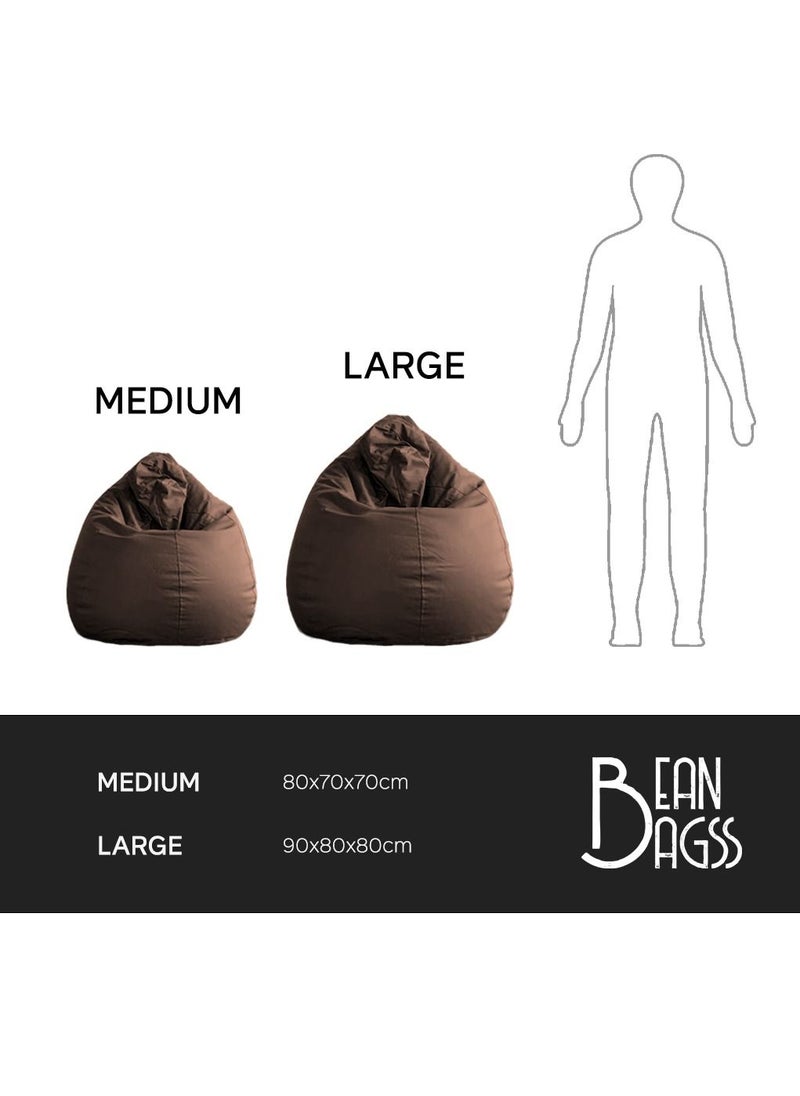 Bean Bagss - PVC Brown Bean Bag Filled Multi Purpose Faux Leather Bean Bag - Image 1