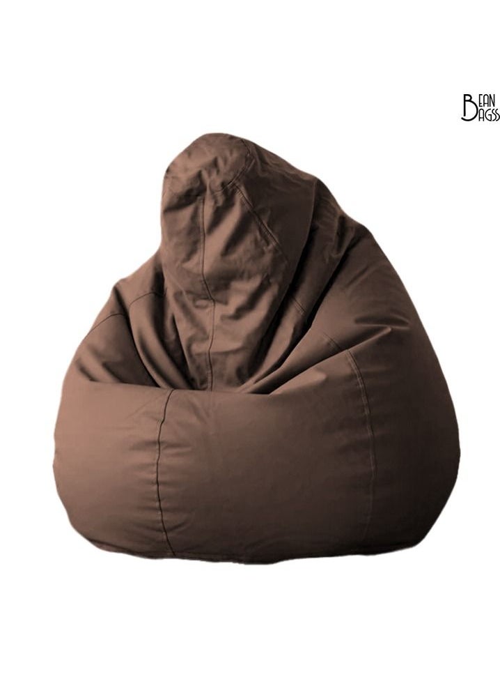Bean Bagss - PVC Brown Bean Bag Filled Multi Purpose Faux Leather Bean Bag - Image 1