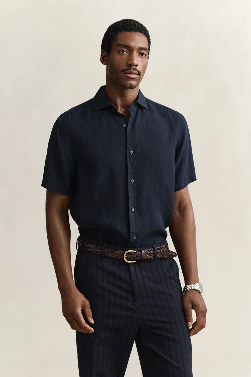 غانت Linen Short Sleeve Shirt