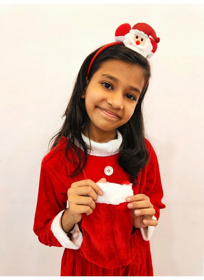 BookMyCostume - BookMyCostume Pack of 2 Christmas Accessory Set Santa headband and Goodies Bag Combo For Girls | kids - Image 1